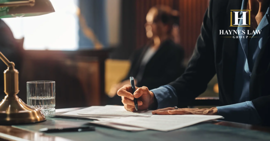 Court of Justice and Law Trial: Female Public Defender Writes Down Arguments for Defence Strategy. Successful Attorney Lawyer Fight for Freedom of Her Client with Supporting Evidence. Close Up.