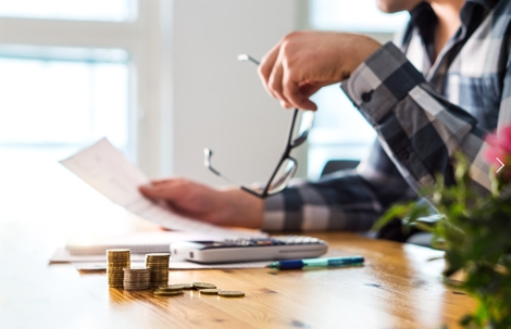 Person studying paperwork