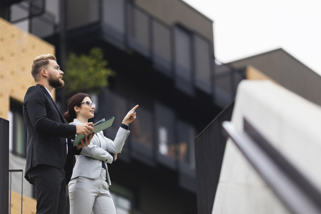 A young businesswoman on a meeting with a real estate agen